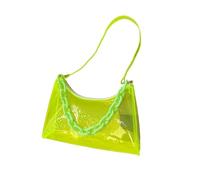 Sac à épaule Sacs en PVC transparents for femmes, sacs sous les bras, à main décontractés for, sac d'été, bandoulière for téléphone portable, pochette de rangement(Green)