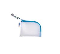 HERMA Porte-documents A7 avec fermeture éclair - Mini poche étanche à fermeture éclair - En plastique - Avec fermeture éclair - Semi-transparent - 14 x 10 cm - Bleu