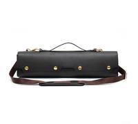 Sac à flûte portable en cuir synthétique avec doublure douce non tissée et boucles à ressort sécurisées pour flûtes à 16 ou 17 trous (B-17 trous)
