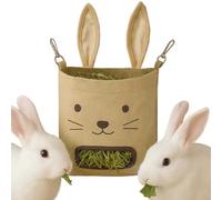Sac à foin de lapin - 9.84x9.45x0.39 pouces mangeur de foin hangable pour les petits animaux de compagnie, chinchillas, hamsters avec distributeur de stockage facile, sacs de porte-aliments Rabbitz po
