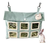 Sac à foin de lapin, sac d'alimentation de foin à suspendre de grande capacité à 3 trous pour hamsters, chargeur de sacs de foin pour lapins de grande capacité, lapins, petits animaux