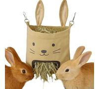 Sac à foin - Mangeoire pour lapins de 25 pouces | Support pour animaux de compagnie en toile - Distributeur de foin pour petits animaux pour chinchilla, hamster, lapin, cochon d'Inde, cage de stockage