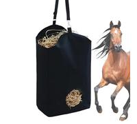 Sac à foin pour chevaux - Mangeoire brute robuste de 280 g, stockage du bétail en tissu Oxford, fourre-tout portable et stable, fenêtre en respirante, sangles à boucle solides | Idéal pour l'or