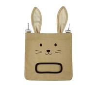 Sac à foin pour lapin - Toile 25 x 24 x 1 cm | Mangeoire à foin à suspendre pour petits animaux de compagnie, sac distributeur de stockage | Pour chinchillas, hamsters, lapins et autres petits animaux