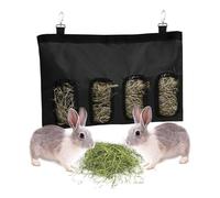 Sac à foin pour petit animal de compagnie, sac d'alimentation à foin pour cochon d'Inde, sac de rangement à suspendre pour petits animaux, sac d'alimentation à 4 trous de suspension, sac