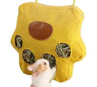 Sac à foin, sac à foin pour petits animaux | Distributeur de fourrage lavable à 4 trous pour enrichissement des soins d'alimentation pour hamster, gerbille et tortue