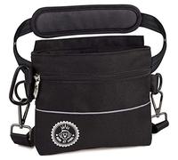 Sac à friandises pour chien avec poche magnétique une main, 2 poches à fermeture éclair, poche intérieure amovible, bandoulières rembourrées, mousqueton gratuit, parfait pour le dressage des chiens