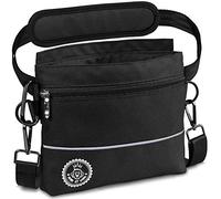 Sac à friandises pour chien avec poche magnétique une main, 2 poches à fermeture éclair, poche intérieure amovible, bandoulières rembourrées, parfait pour le dressage des chiens