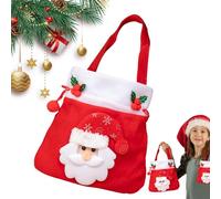Sac À Friandises Pour La Fête De Noël - Réutilisable avec Poignée - Sac Avec Cordon De Serrage Pour Friandises De Noël - Pour Rassemblement En Classe Maison Communauté École Chocolats Jouets