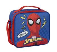 Sac à goûter isotherme Spiderman - Couleur bleue - 21,5 x 8,5 x 19 cm - Fabriqué en polyester - Petit sac à dos avec fermeture éclair et poignée réglable - Produit original conçu en Espagne, bleu, Sac