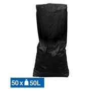 Sac à gravats noirs 50 L, lot de 50