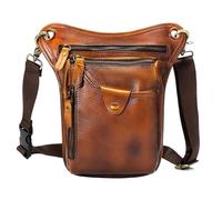 Sac à Jambe de Moto, Sac Banane en Cuir épais for Homme, Design décontracté, Classique, Couleur café(Color9)