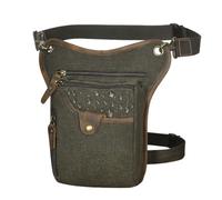 Sac à Jambe de Moto, Sac Banane en Cuir épais for Homme, Design décontracté, Classique, Couleur café(Color16)