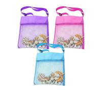 Sac à jouets de plage 3 pièces collection coquillages | Sac à jouets de piscine avec bretelles réglables pour voyage, vacances en plein air, pique-nique, camping, piscine, lac