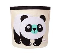 3 Sprouts – Grand panier de rangement pliable en toile de coton, poignées, panda