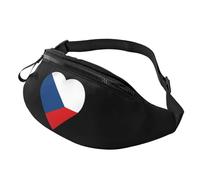 Sac À La Taille Décalage Du Cœur De La République Tchèque Portable Sac De Taille Avec Prise Casque Waist Pack Pour Vacance D'Entraînement Balade 14X35Cm