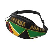 Sac À La Taille Drapeau Doré De La Guyane, Sac Banane Taille Loisir Sac Banane Unisexe Fanny Pack pour Camping Running Balade
