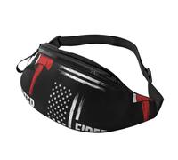 Sac À La Taille Léger Sacoche Ceinture Drapeau Américain Thin Red Line, Pompier Noir Mode Sac À Dos De Randonnée pour Randonnée Gym Homme 14X35Cm