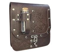 Sac à la taille médiéval en cuir avec bouteilles potions Wizard Sac à la taille avec biberon Ceinture médiévale en cuir, a