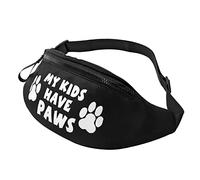 Sac À La Taille Mes Enfants Ont Des Pattes Grande Capacité Sac Poitrine Avec Prise Casque Sacoche Ceinture Pour Homme Promenade De Chien Outdoor 14X35Cm