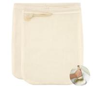 Sac à Lait De Noix,Sac à Lait Végétal Réutilisable Sac,2PCS 10×12inch+12×12inch Filtres En Tissu Avec Cordon épais,Maille De Coton à Fromage,Lait De Noix,Jus De Fruits,Vin,Yaourt,2 Torchons
