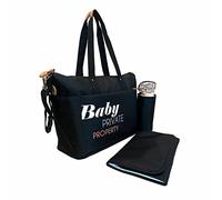 Sac à langer Baby On Board - Simply Duffle (Noir/Camel) avec Grand Compartiment Central et Tapis à Langer Inclus