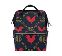 Sac à langer Bkeoy - Sac à langer - Imprimé coq rouge - Multifonction - Sac à langer - Pour maman maman papa - Unisexe