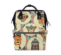 Sac à langer Bkeoy - Sac à langer tendance Singe - Multifonction - Sac à dos de voyage - Pour maman, maman, papa, unisexe