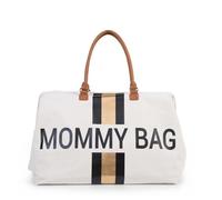 Sac à langer - CHILDHOME - Mommy Bag Large Blanc Cassé - Rayures dorées et noires - Toile