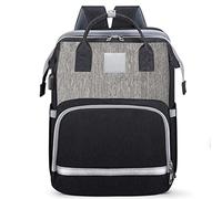 Sac à Langer de Grande capacité pour bébé Sac à Dos Multifonctionnel 15 Poches Section Scientifique Sac en Papier Indépendant en Tissu Imperméable, pour le Changement de Couche et (Gris Noir)
