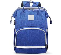 Sac à Langer de Grande capacité pour bébé Sac à Dos Multifonctionnel 15 Poches Section Scientifique Sac en Papier Indépendant en Tissu Imperméable, pour le Changement de Couche et (Bleu)
