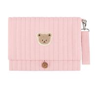 Sac à langer de voyage multifonctionnel pour bébé, facile à attacher aux poussettes, design compact pliable avec broderie d'ours, organisateur de couches portable pour poussettes