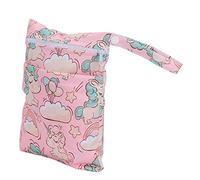 Sac à langer en tissu imperméable non toxique avec double fermeture éclair pour voyage (licorne rose)