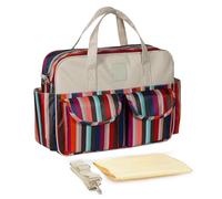 Sac à langer for bébé de grande capacité, imperméable, sac main simple, plusieurs compartiments l'intérieur for ranger tous les accessoires, voyage super pratique adapté aux parents(Red blue)
