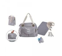 BÉABA, Sac à Langer Genève II, Modulable, Grande contenance, Rangements multiples, Pochette avant amovible, Matelas, Pochette repas isotherme, Système attache poussettes, Gris corail