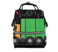 Sac à langer imprimé drapeau de la Jamaïque Sac à dos Sac à dos à langer Sacs à langer pour maman papa, sac à dos imperméable multifonction sac de voyage, I Love Darbage Trucks, One Size, Sac à dos