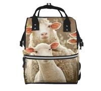 Sac à langer multifonction avec imprimé léopard des neiges pour maman, papa, sac à dos à langer imperméable, Moutons et agneaux., One Size, Sac à dos tyrolien