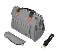 Sac à langer multifonction pour bébé 12 poches avec trousse isotherme - 47 x 30 x 18.5 cm - Gris Clair - Monsieur Bébé