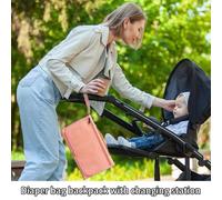 Sac À Langer Portefeuille,Imperméable Avec Crochet Pour Poussette | Sac À Langer Portefeuille Pour Poussette Avec Tapis De Change - Pour Les Jours Plage Voyage Courts Séjours Sorties Familiales Pique