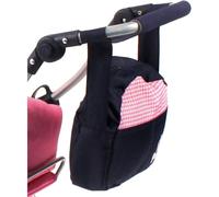 Sac à langer pour poussettes de poupons noir et rose TU