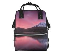 Sac à langer romantique avec imprimé de ballons en forme de cœur, sac à dos à langer pour maman, papa, sac à dos à langer étanche, sac de voyage multifonctionnel, Ombre sur le lac, One Size, Sac à dos