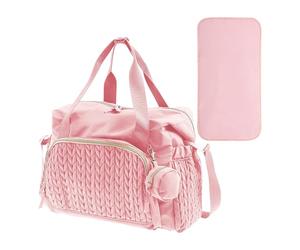 Sac à langer - sac à couches, sac à couches de grande capacité avec étui à tétine | Accessoires de voyage accessibles, fournitures pour bébés, voyages, rose, riferimento alla descrizione, Se