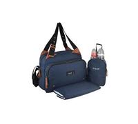 -sac a langer -sac titou bleu denim - 2 compartiments 8 poches - sac repas - tapis a langer sac linge sale attaches