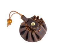 Sac à langer vintage, fait à la main en cuir de vachette véritable, sac de rangement avec cordon de serrage, sac de rangement de bijoux, mini porte-monnaie pour hommes et femmes, accessoires de jeu de