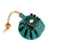 Sac à langer vintage, fait à la main en cuir de vachette véritable, sac de rangement avec cordon de serrage, sac de rangement de bijoux, mini porte-monnaie pour hommes et femmes, accessoires de jeu de