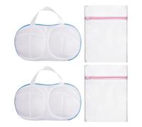 Sac à linge en 4 pièces, sac à linge pour soutien-gorge, sous-vêtements, sac de lavage anti-déformation, sac à linge avec fermeture éclair, convient pour les sous-vêtements et les chaussettes