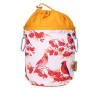 Sac à Linge Portable Cardinali - Ø18 x 31 cm, 100% Coton, avec Cordon et mousquetons, Motif Oiseaux Sac de Rangement pour la Maison, Le Jardin et Le Camping