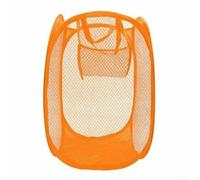 Sac à linge robuste en polyester, peut accueillir une charge complète, poche latérale pour les fournitures, instructions de pliage faciles à suivre (orange)