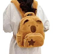 Sac à livres avec animaux en peluche - Sac décontracté en peluche Zaino pour animaux Capibara | Borsa da scuola morbide avec borsa a tracolla porte Borsa per libri avec animali dei cartoni ani