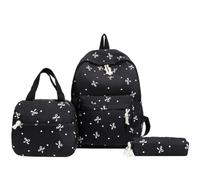 Sac à livres esthétique - Sac d'école, sac à dos avec motif nœud, Noir | Sac à dos d'école - Kit de rangement, sac à déjeuner, trousse pour voyage, excursions d'une journée, randonnée, camping
